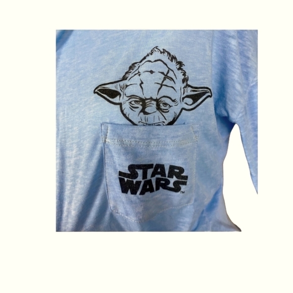 Star Wars Tops - 𝅺STAR Wars Yoda pocket long sleeve blue XL